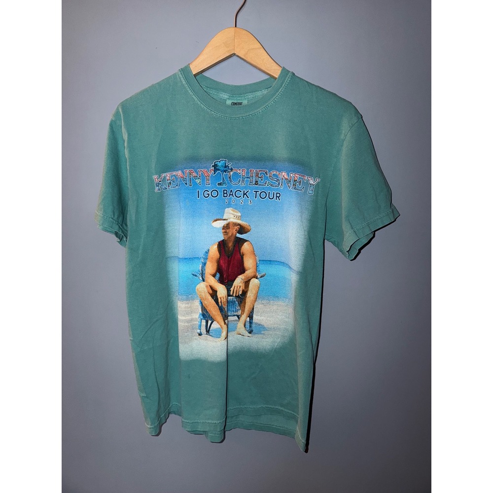 Kenny Chesney I Go Back Tour 2023 T-Shirt Comfort Colors Teal Mens Medium M